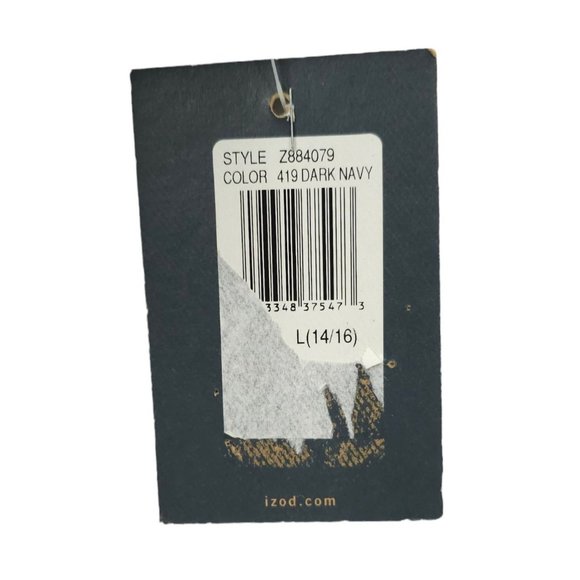 Izod Jeans Quarter Zip Pullover Sweatshirt Top Boys 14/16 Navy Blue Gray NEW - Picture 7 of 16